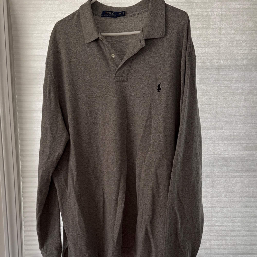 Polo by Ralph Lauren Long Sleeve Polo Shirt - Charcoal Gray